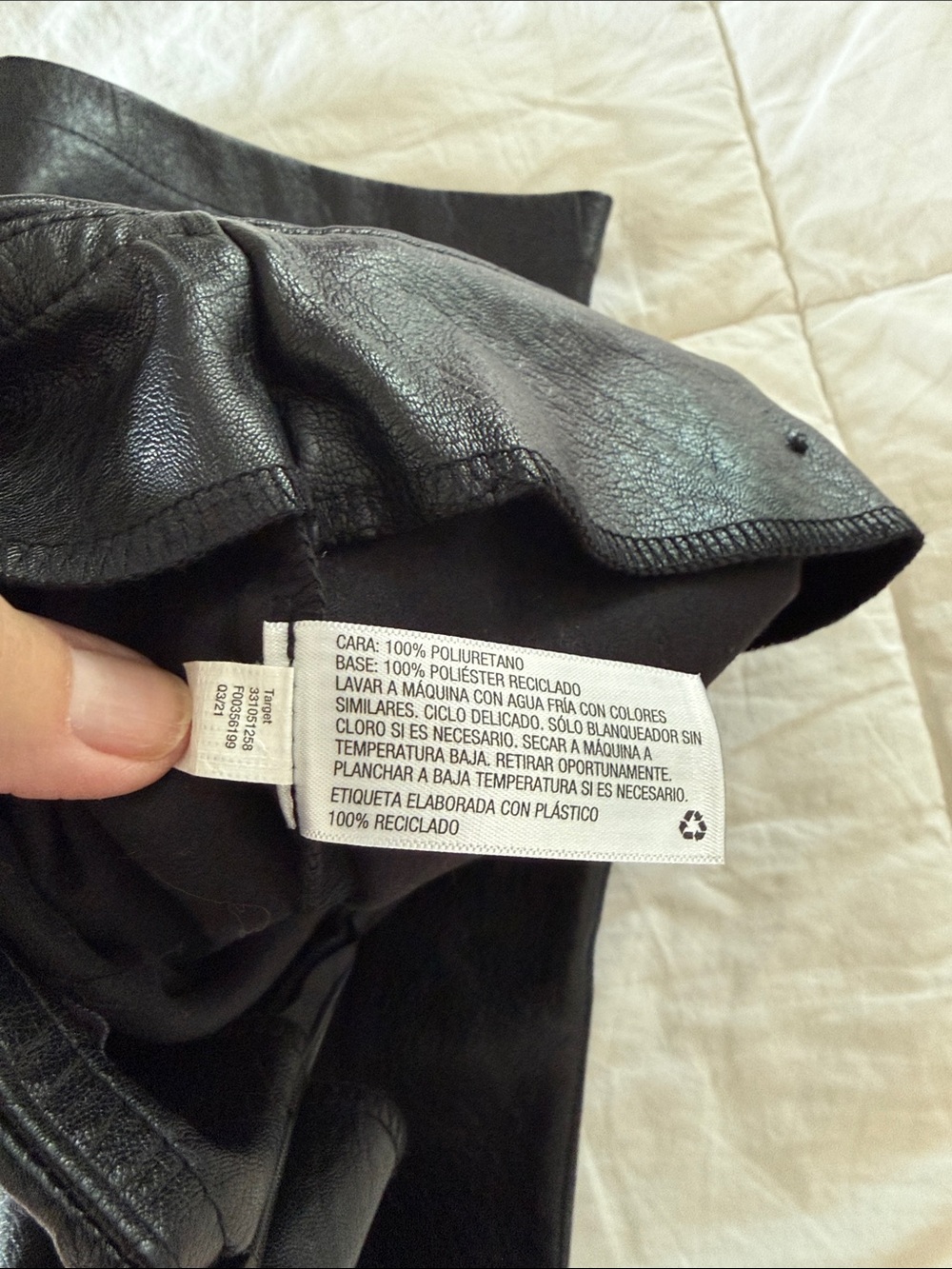 Wild Fable Black Faux Leather Mini Skirt with Front Slit - Picture 4 of 4